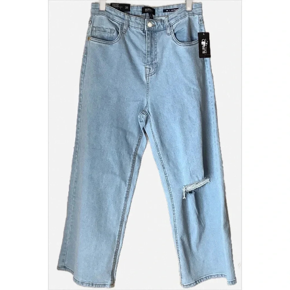 BUFFALO DAVID BITTON Iris High Rise Wide Leg Jeans NWT 27 Blue